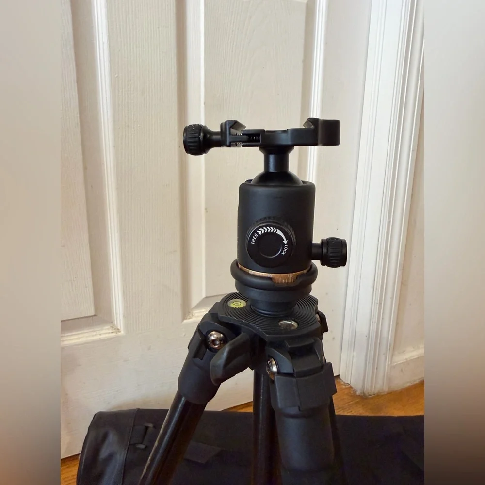 Black Camera Tripod with Ball Head - Portable Photo & Video Support